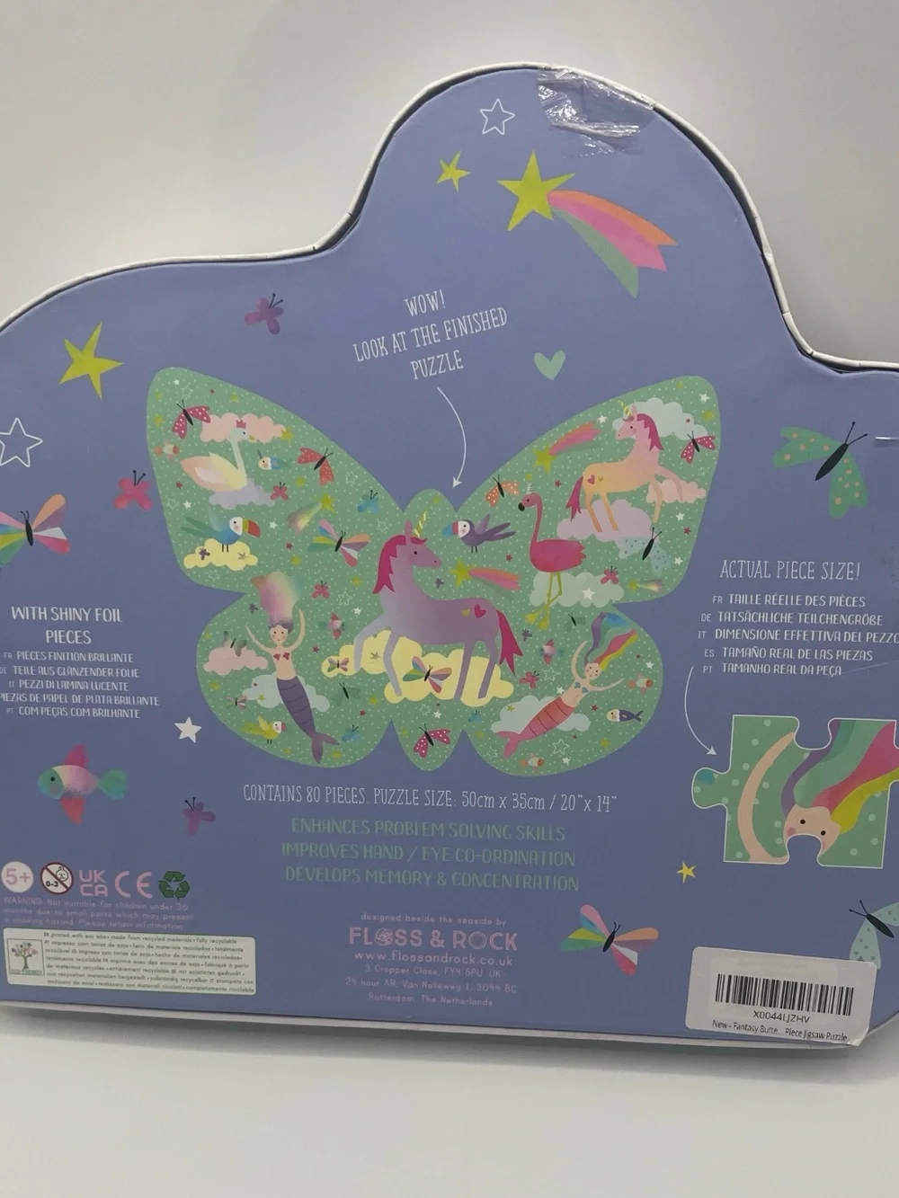 Fantasy Unicorn 80-Piece Puzzle in Purple by